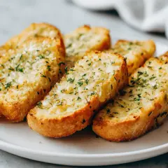 Chrupiące grzanki z airfryer, posypane ziołami, wyglądają apetycznie. Idealne jako dodatek do zupy lub samodzielna przekąska.