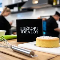 Idealny biszkopt czeka na dekorację. W tle widać kucharzy przygotowujących kolejne smakołyki.
