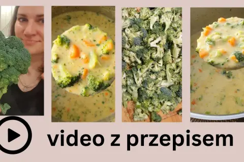 Kremowa zupa z brokułów z ziemniakami, przygotowana z świeżych składników. Wideo z przepisem.