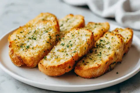 Chrupiące grzanki z airfryer, posypane ziołami, wyglądają apetycznie. Idealne jako dodatek do zupy lub samodzielna przekąska.