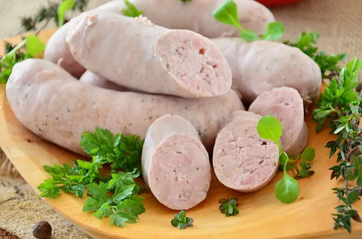Gotowy przepis na białą kiełbasę na 5 kg. Pyszna, domowa kiełbasa z ziołami.